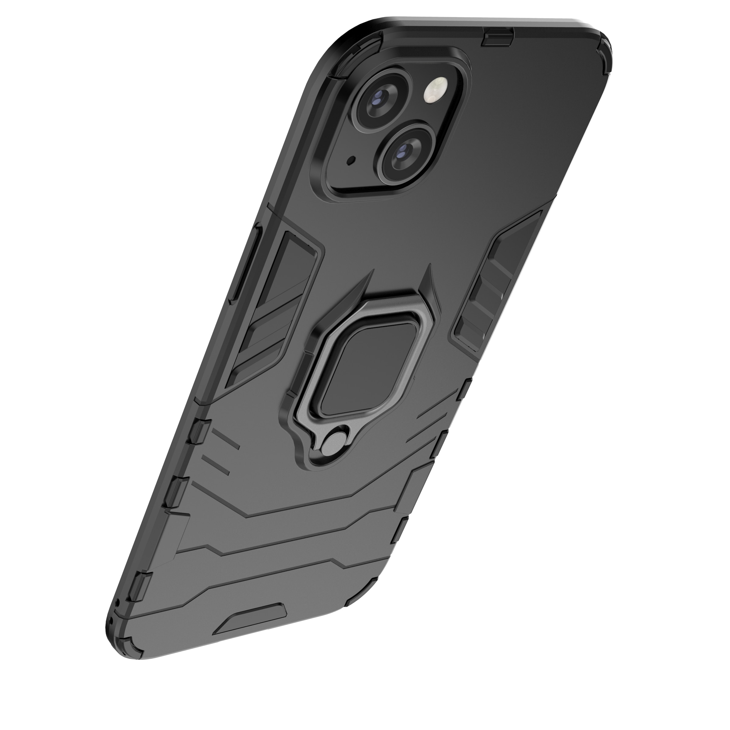 Ring Armor-etui for iPhone 14 Pro pansrede deksel magnetisk holderring svart