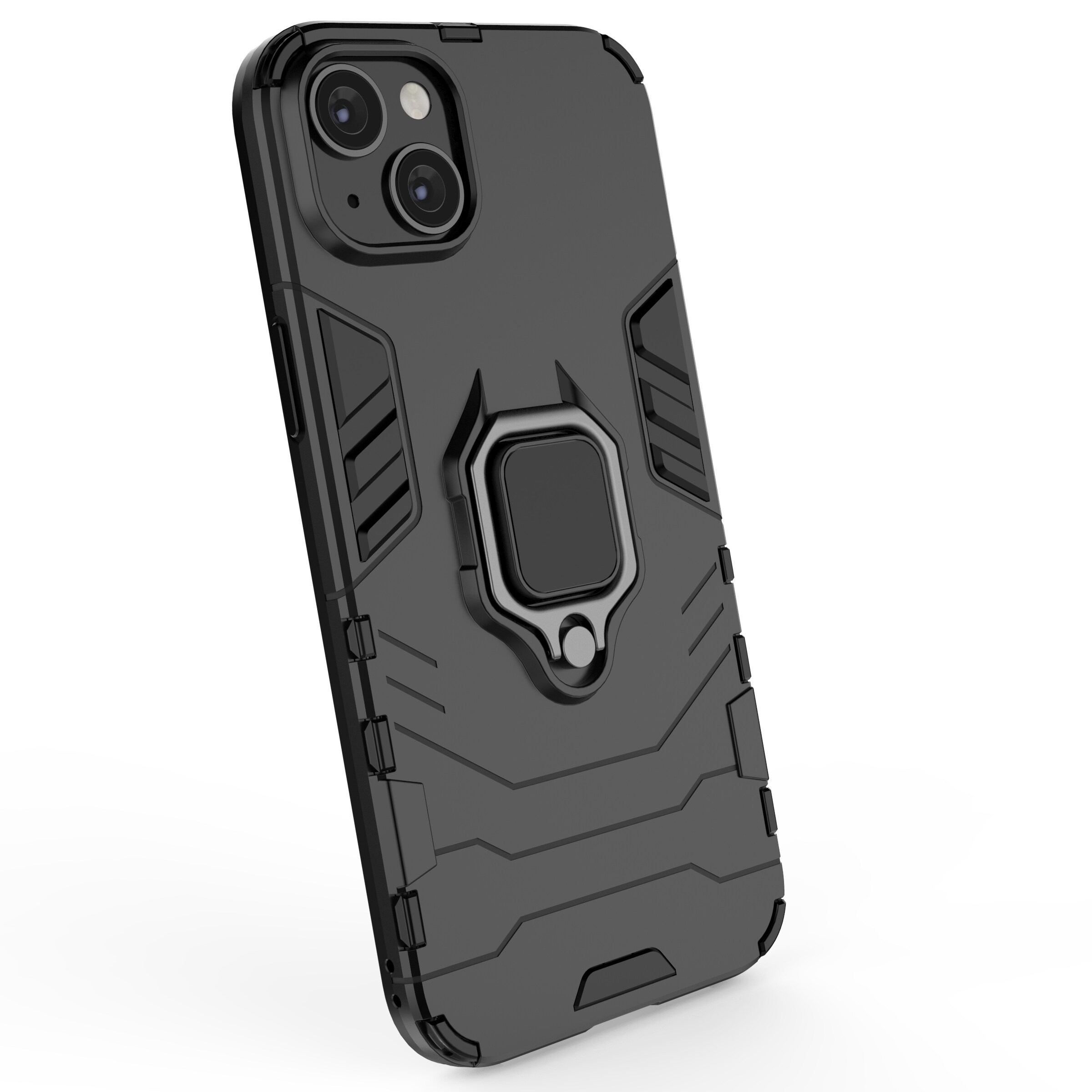 Ring Armor-etui for iPhone 14 Pro pansrede deksel magnetisk holderring svart