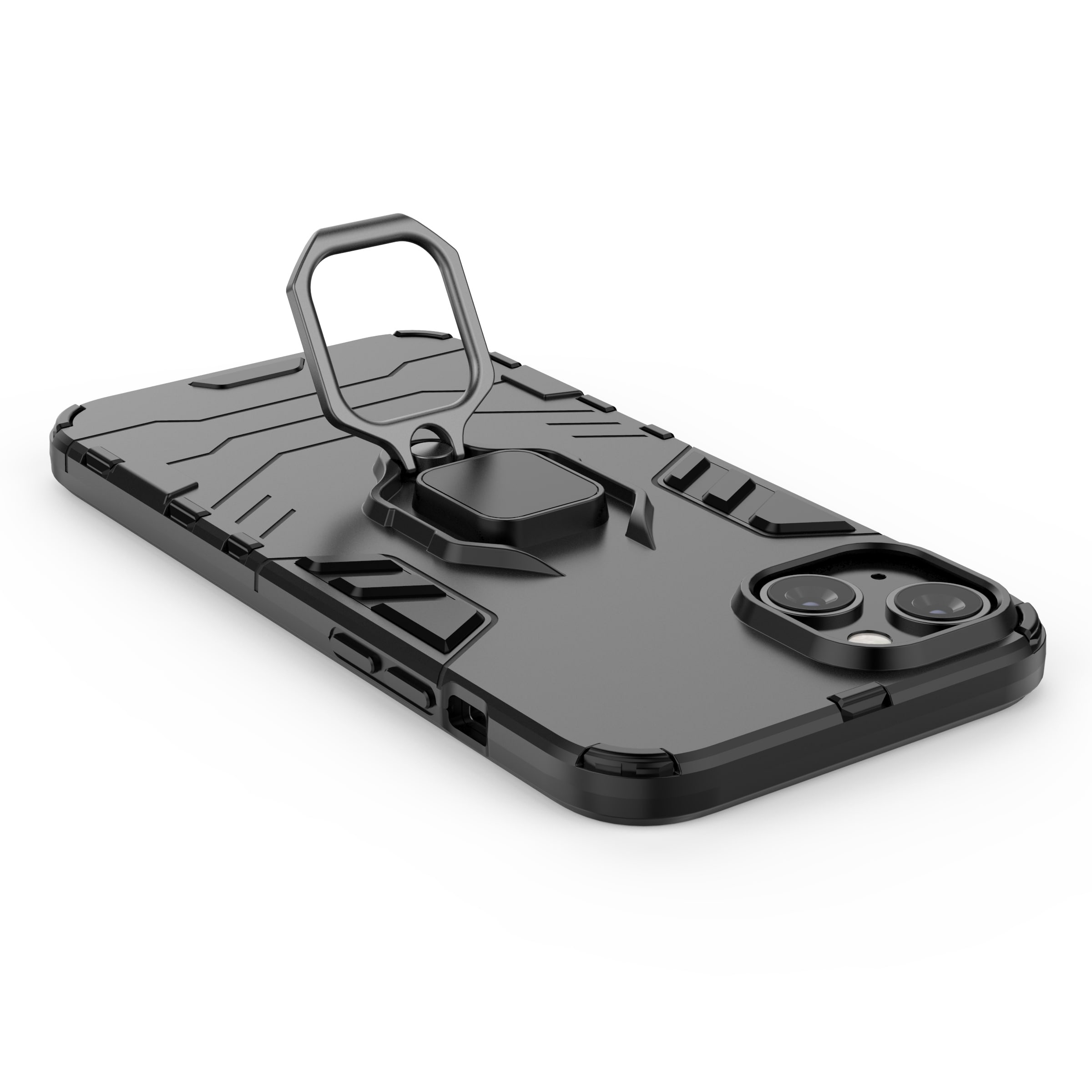 Ring Armor-etui for iPhone 14 Pro Max pansrede deksel magnetisk holderring svart
