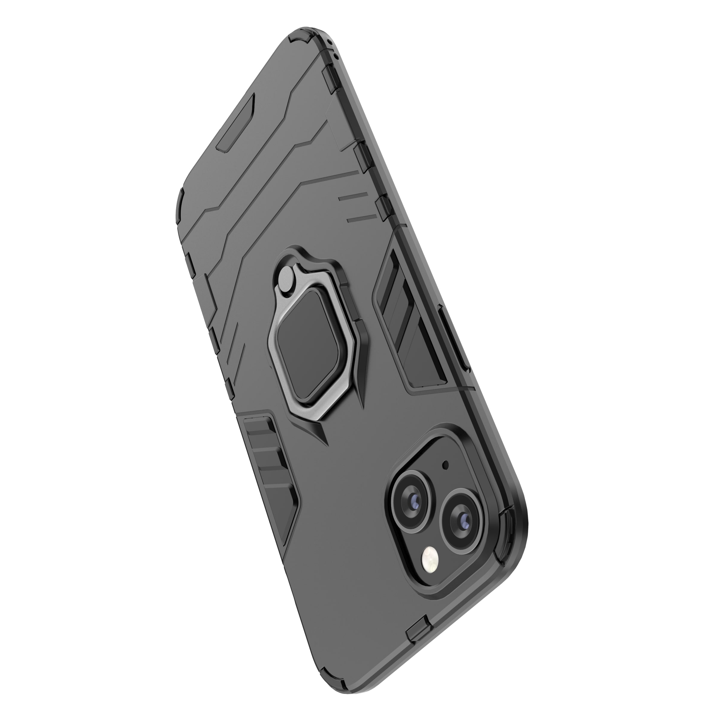 Ring Armor-etui for iPhone 14 Pro Max pansrede deksel magnetisk holderring svart
