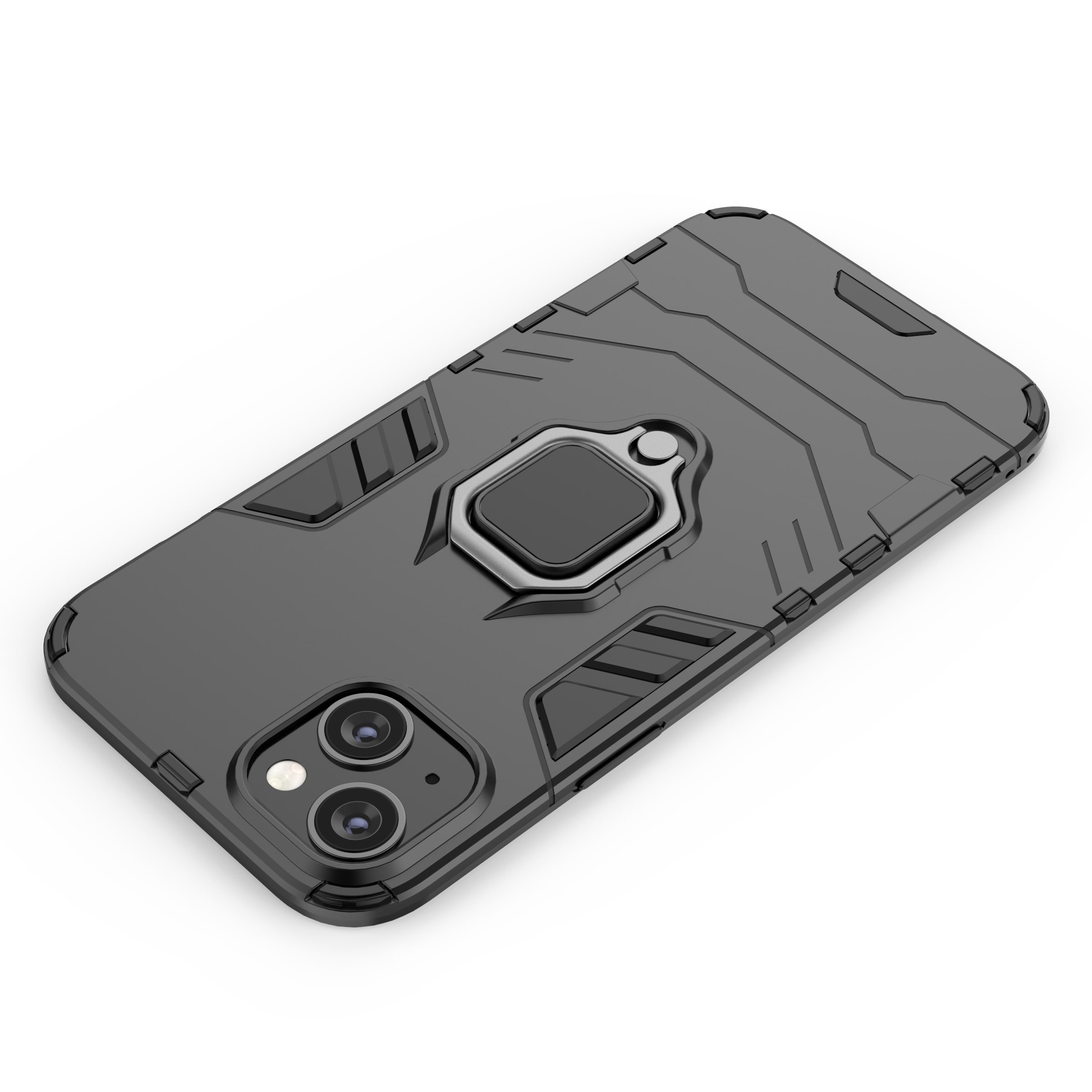 Ring Armor-etui for iPhone 14 Pro Max pansrede deksel magnetisk holderring svart