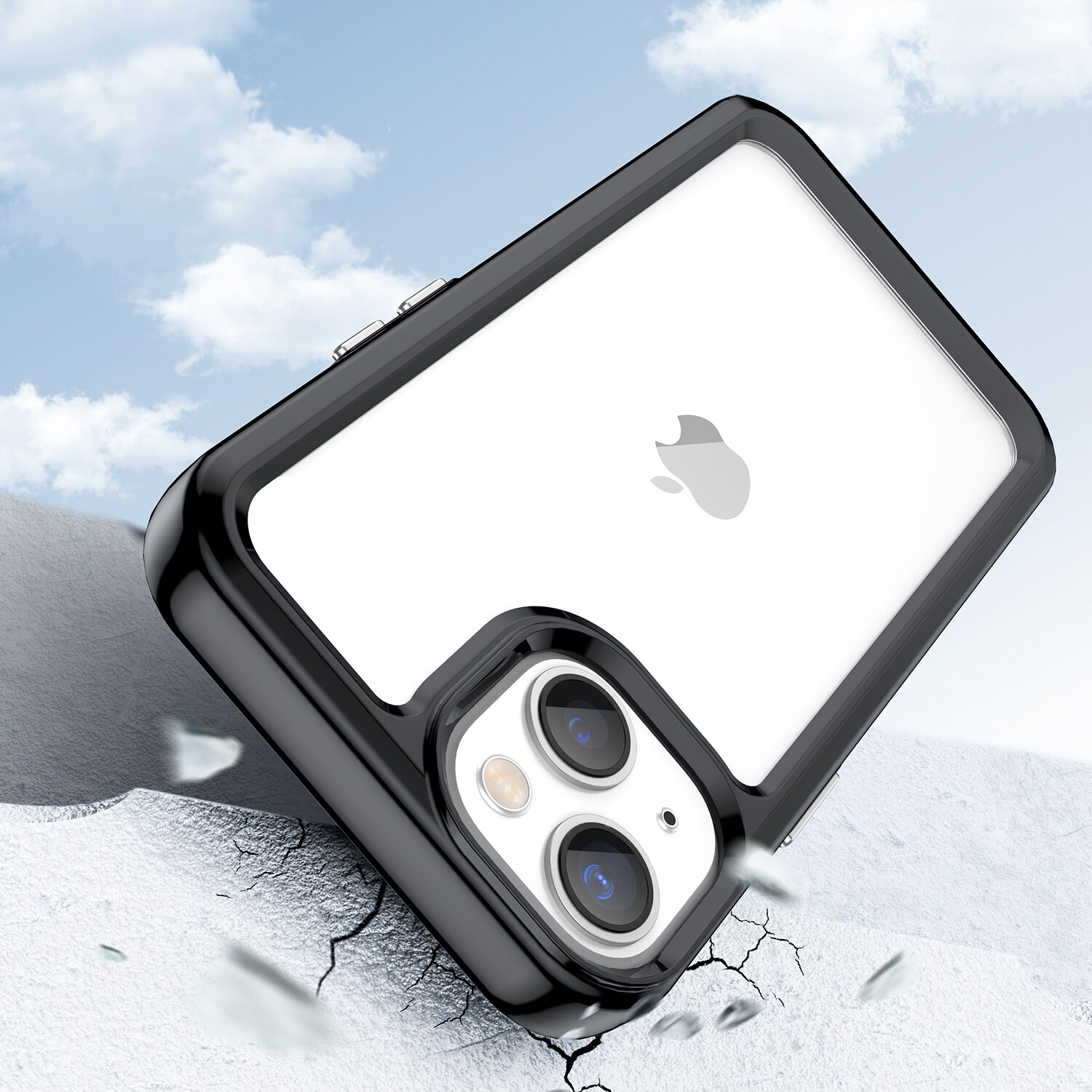 Outer Space Case iPhone 14 Plus hardt deksel med gelramme svart
