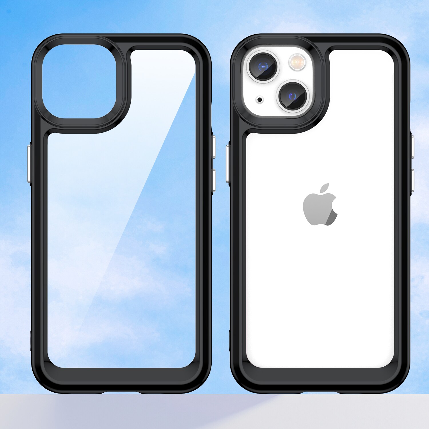 Outer Space Case iPhone 14 Plus hardt deksel med gelramme svart