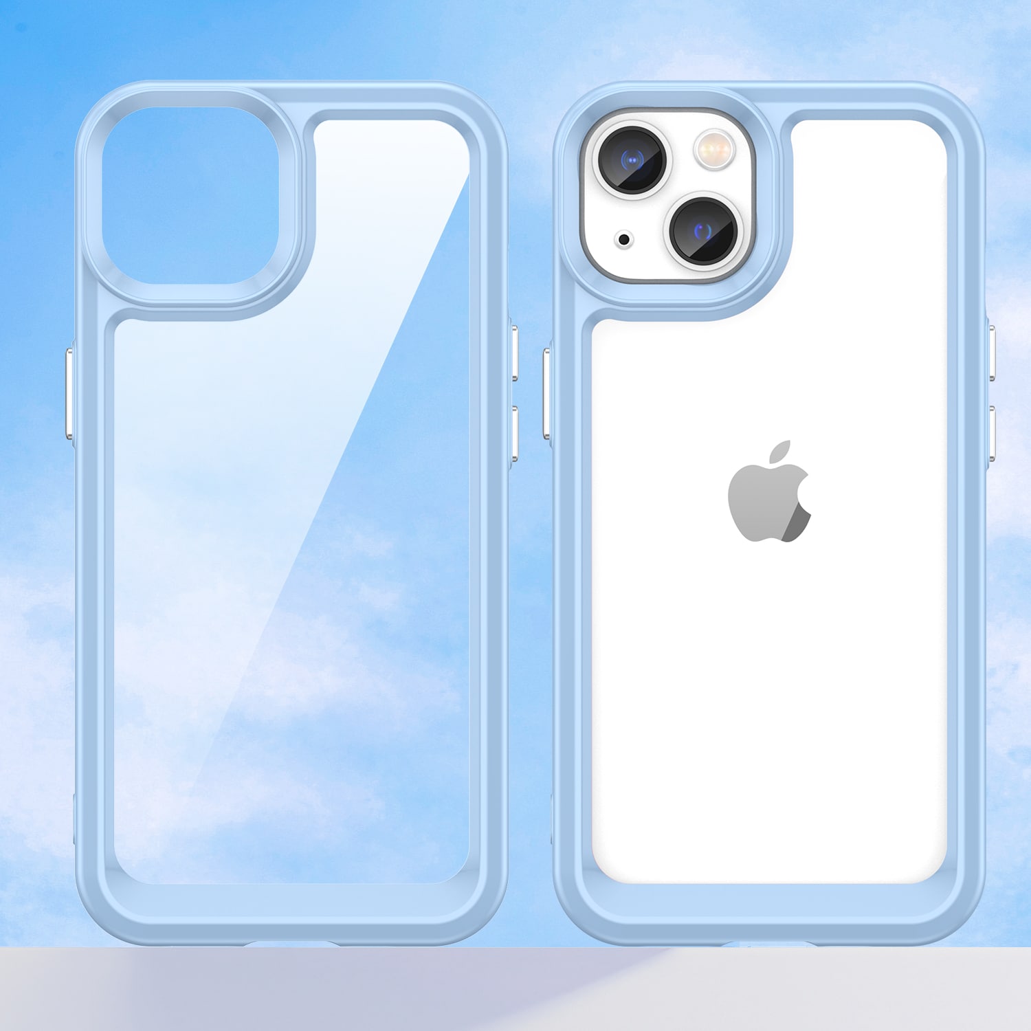 Outer Space Case iPhone 14 Plus hardt deksel med gelramme blå