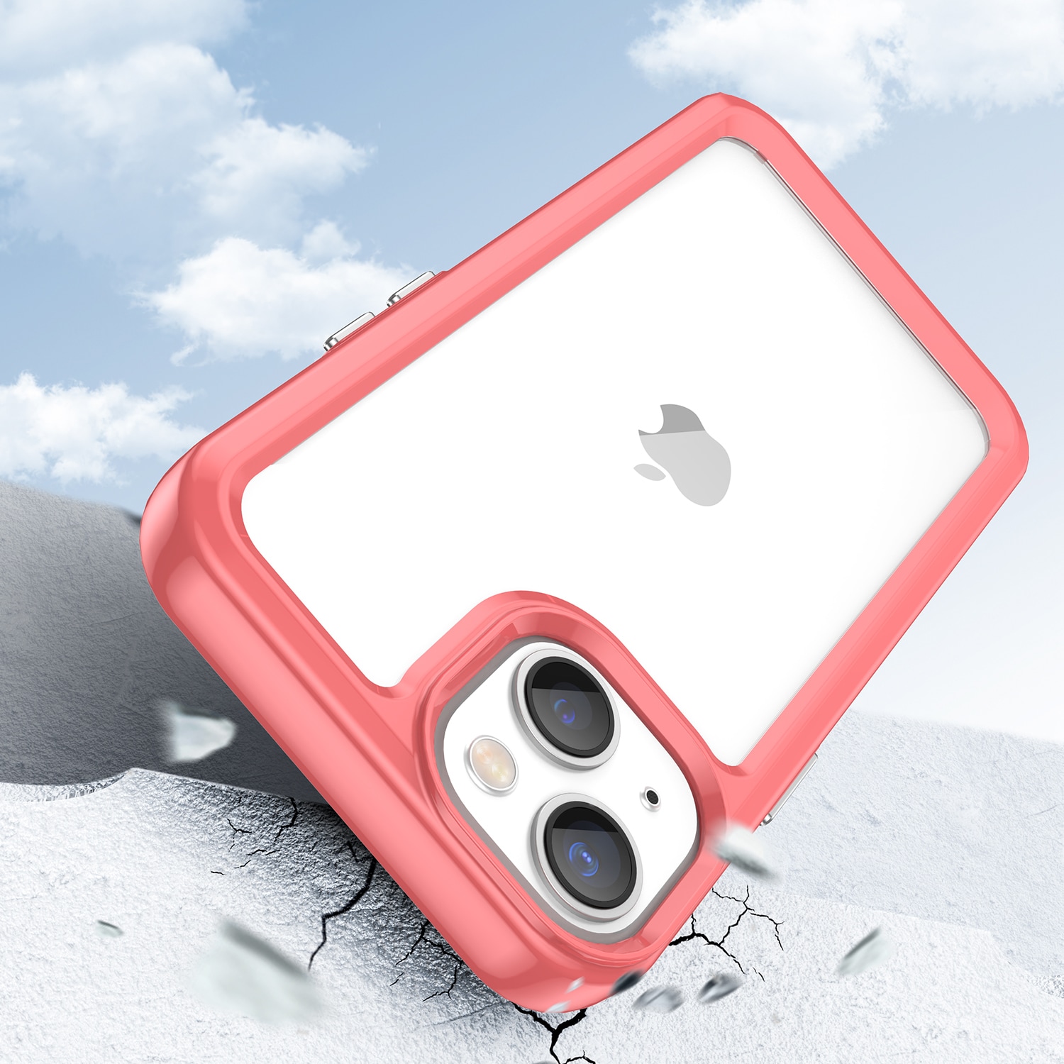 Outer Space Case iPhone 14 Plus hardt deksel med gelramme rød