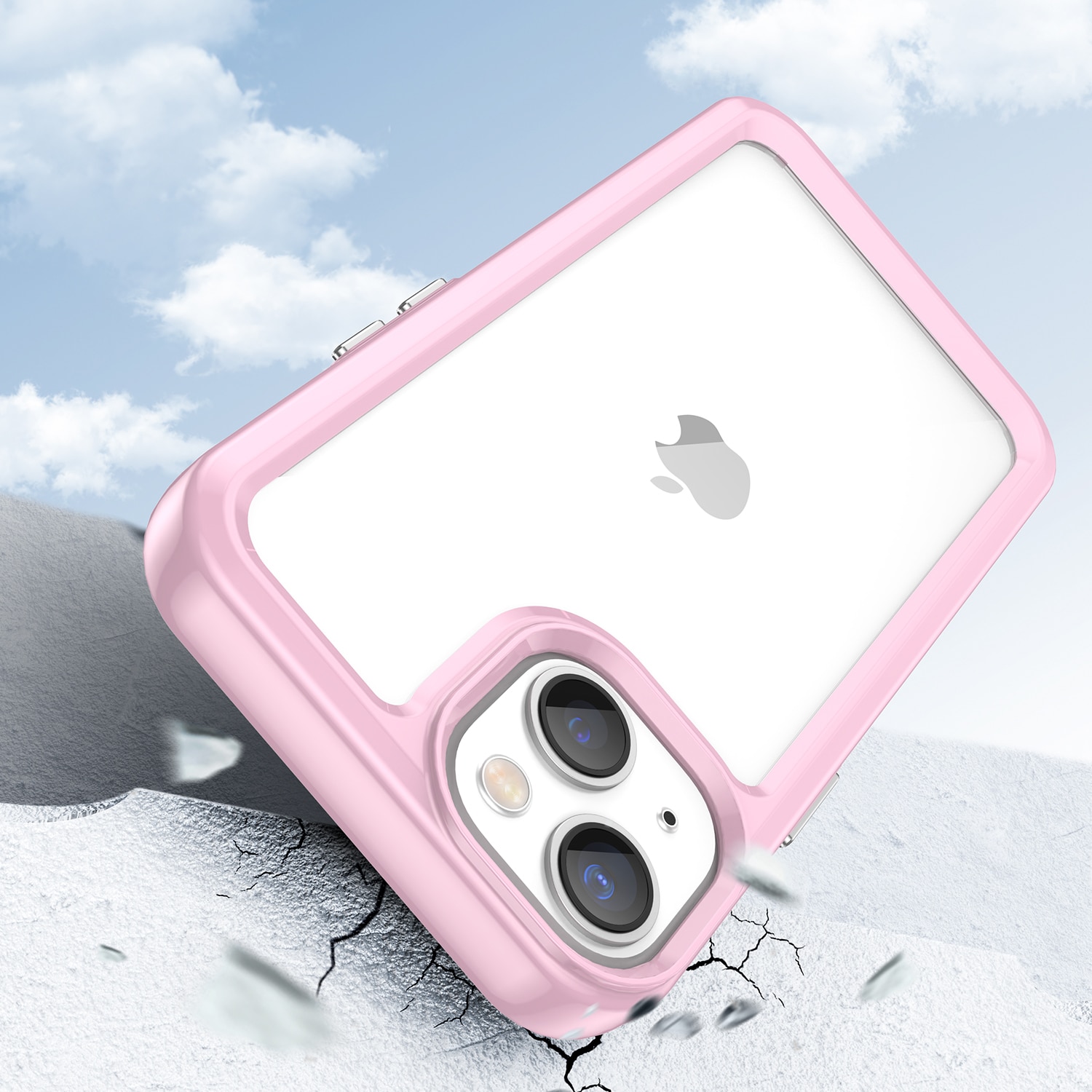 Outer Space Case iPhone 14 Plus hardt deksel med gelramme rosa