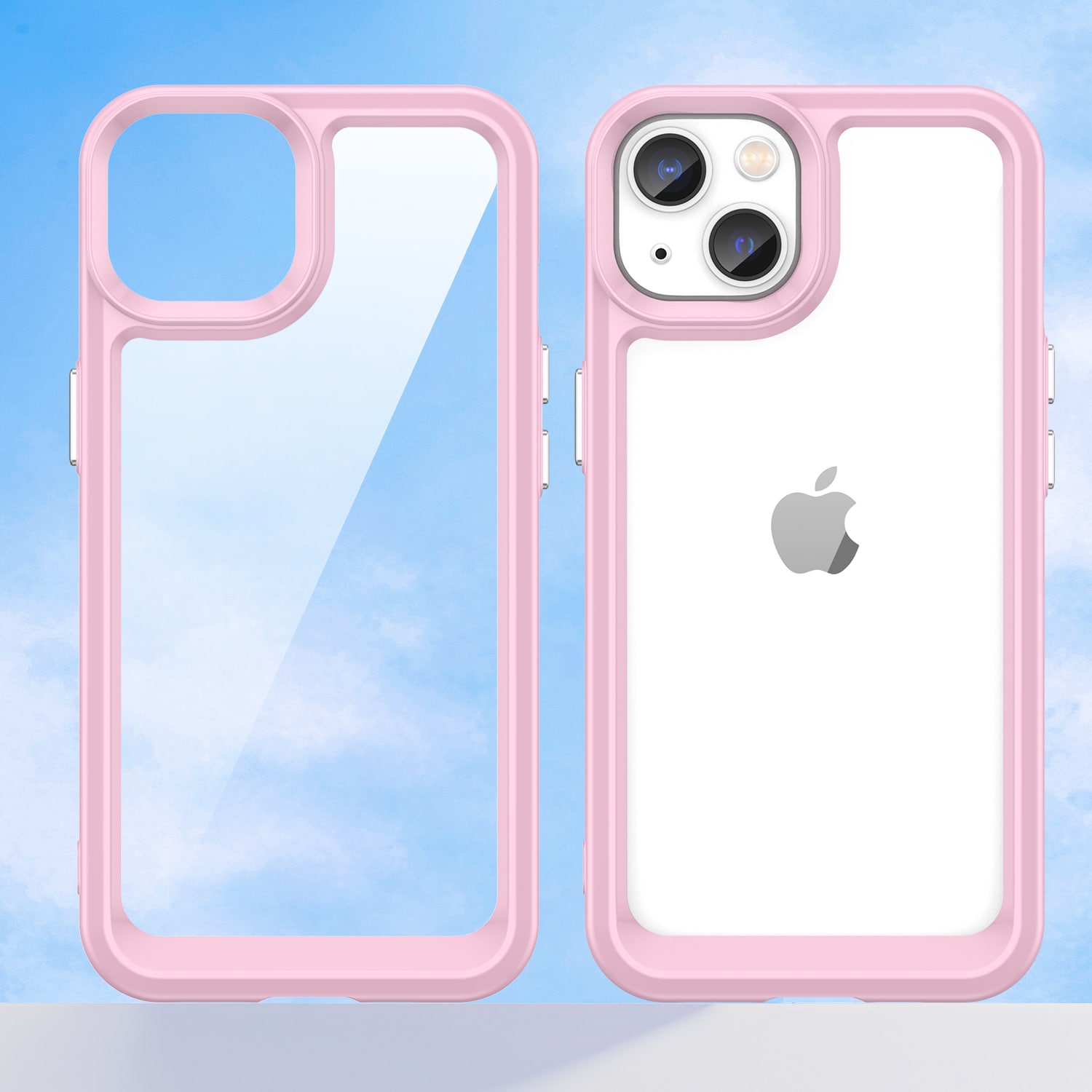 Outer Space Case iPhone 14 Plus hardt deksel med gelramme rosa