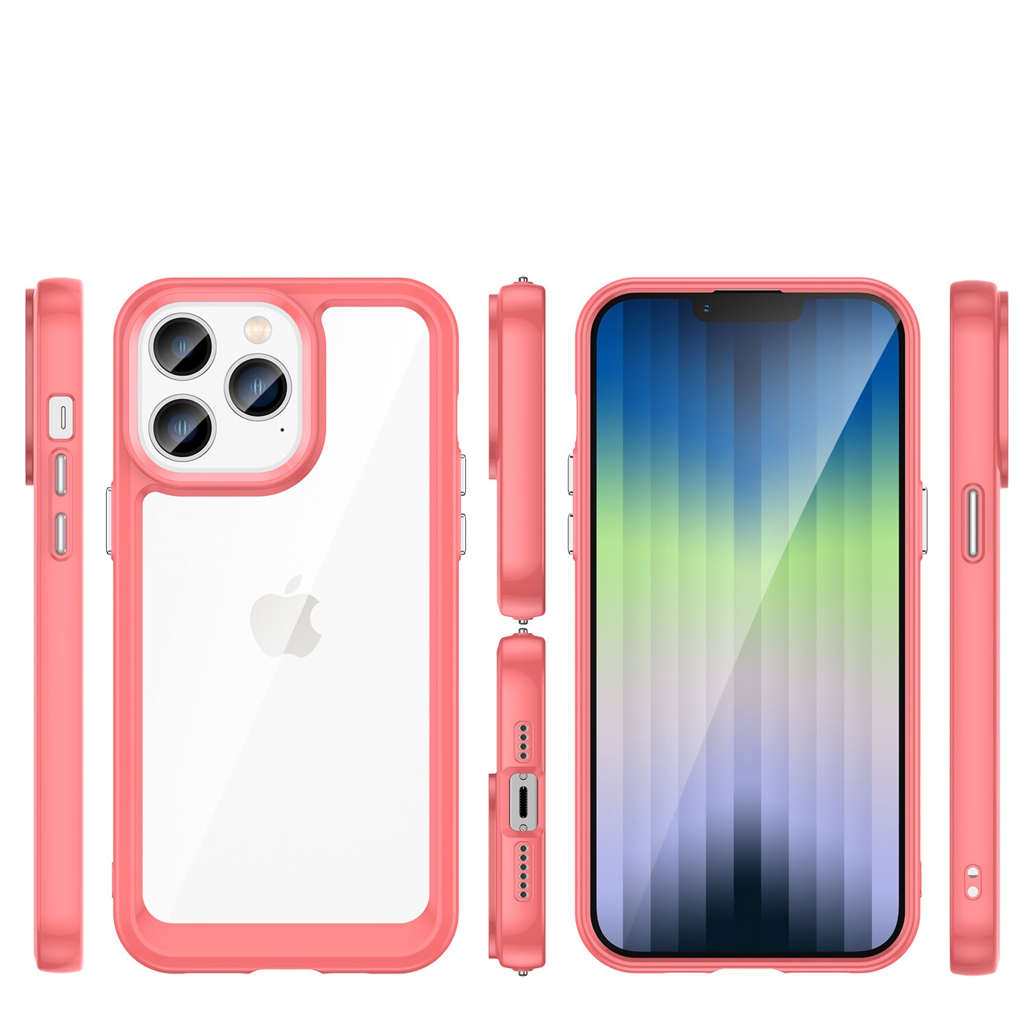 Outer Space Case iPhone 14 Pro hardt deksel med gelramme rød