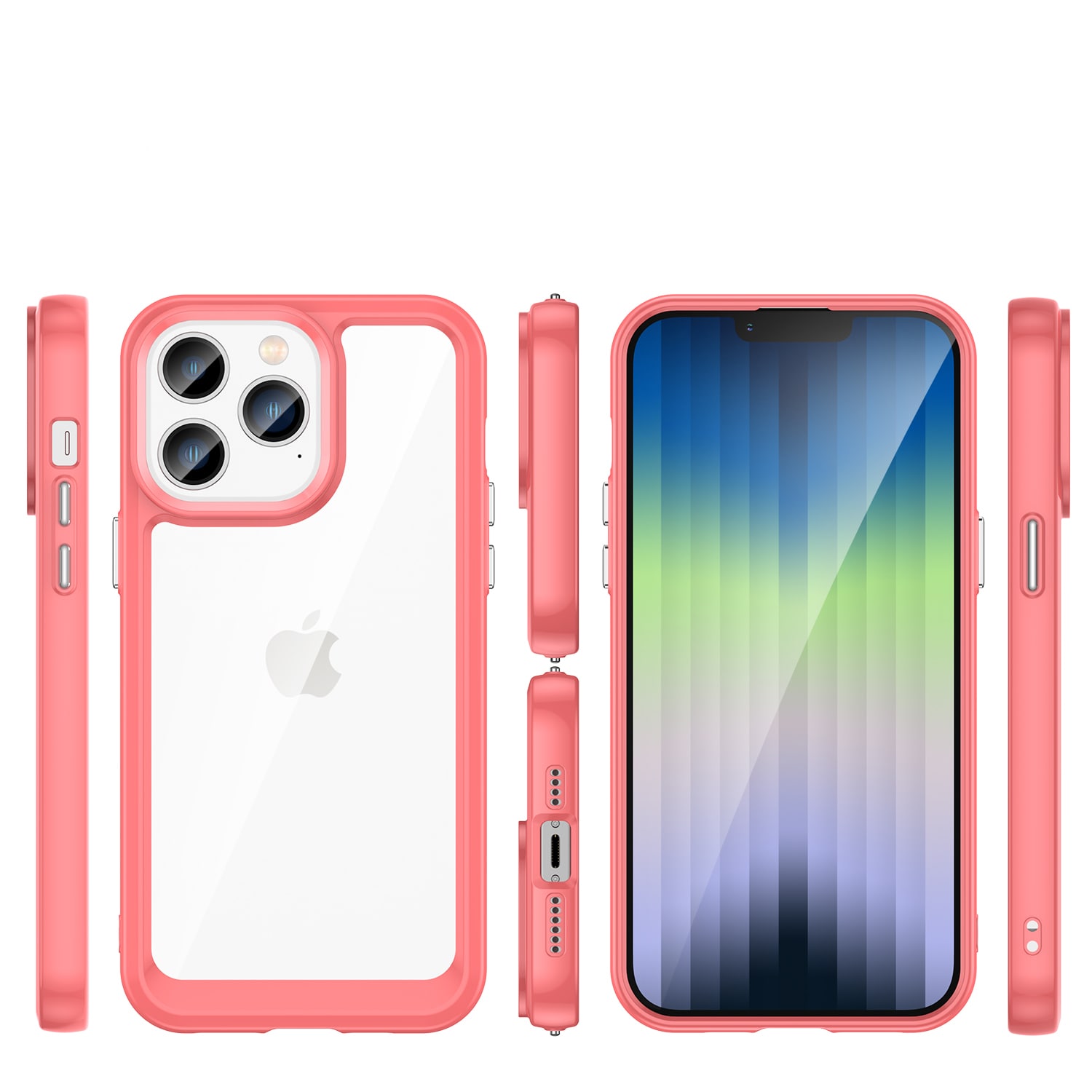Outer Space Case iPhone 14 Pro Max hardt deksel med gelramme rød