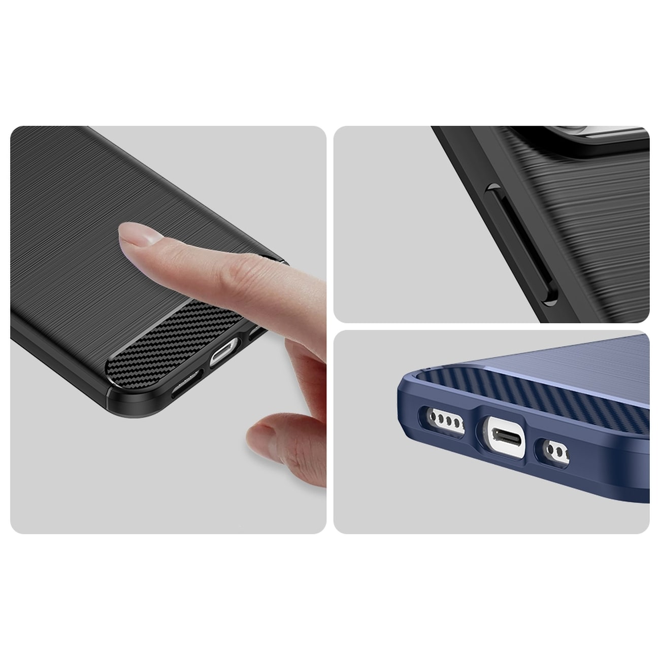 Carbon Case iPhone 14 Pro Max fleksibelt gel bakdeksel svart