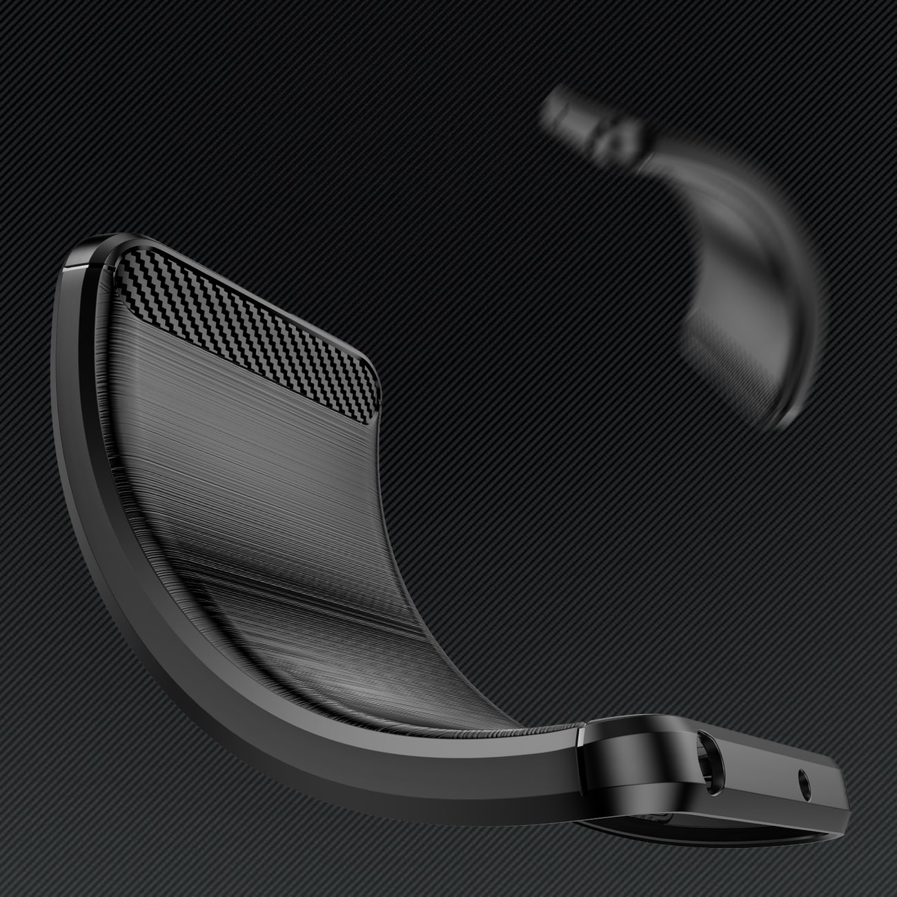 Carbon Case iPhone 14 Pro Max fleksibelt gel bakdeksel svart