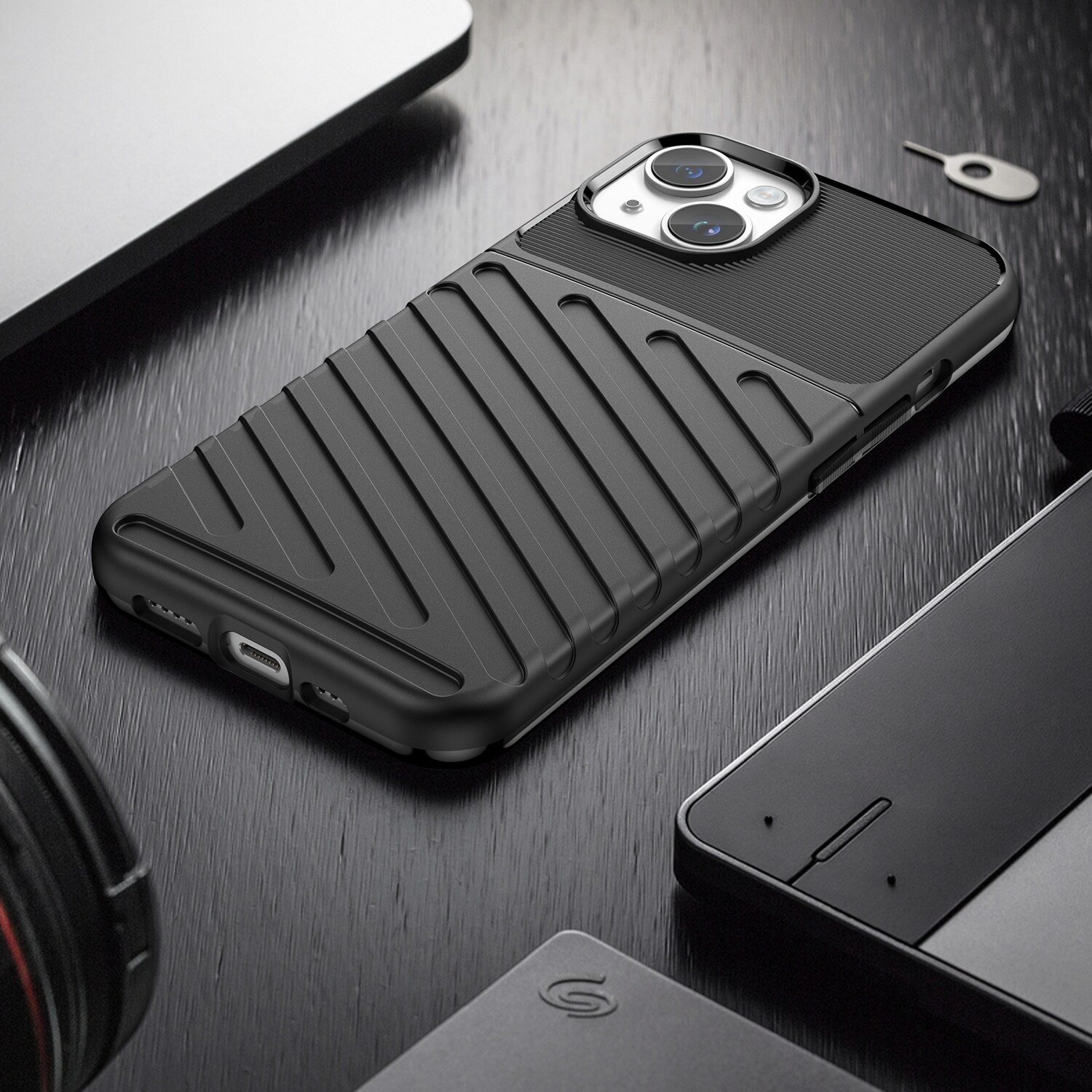 Thunder Case iPhone 14 Plus pansret veske svart
