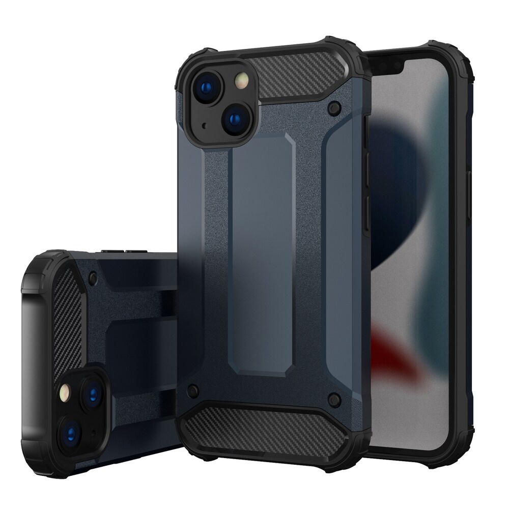 Hybrid Armor-etui for iPhone 14 pansret hybriddeksel blå