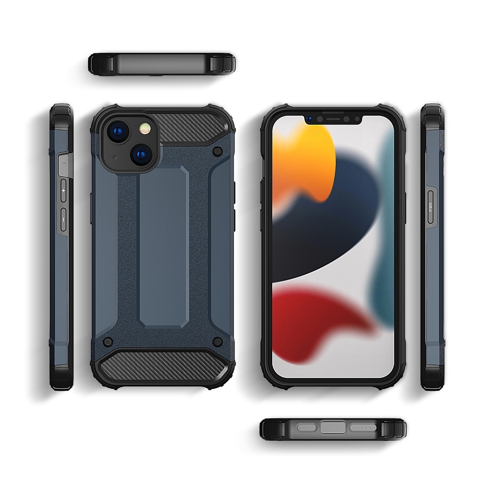 Hybrid Armor-etui for iPhone 14 Plus pansret hybriddeksel blå