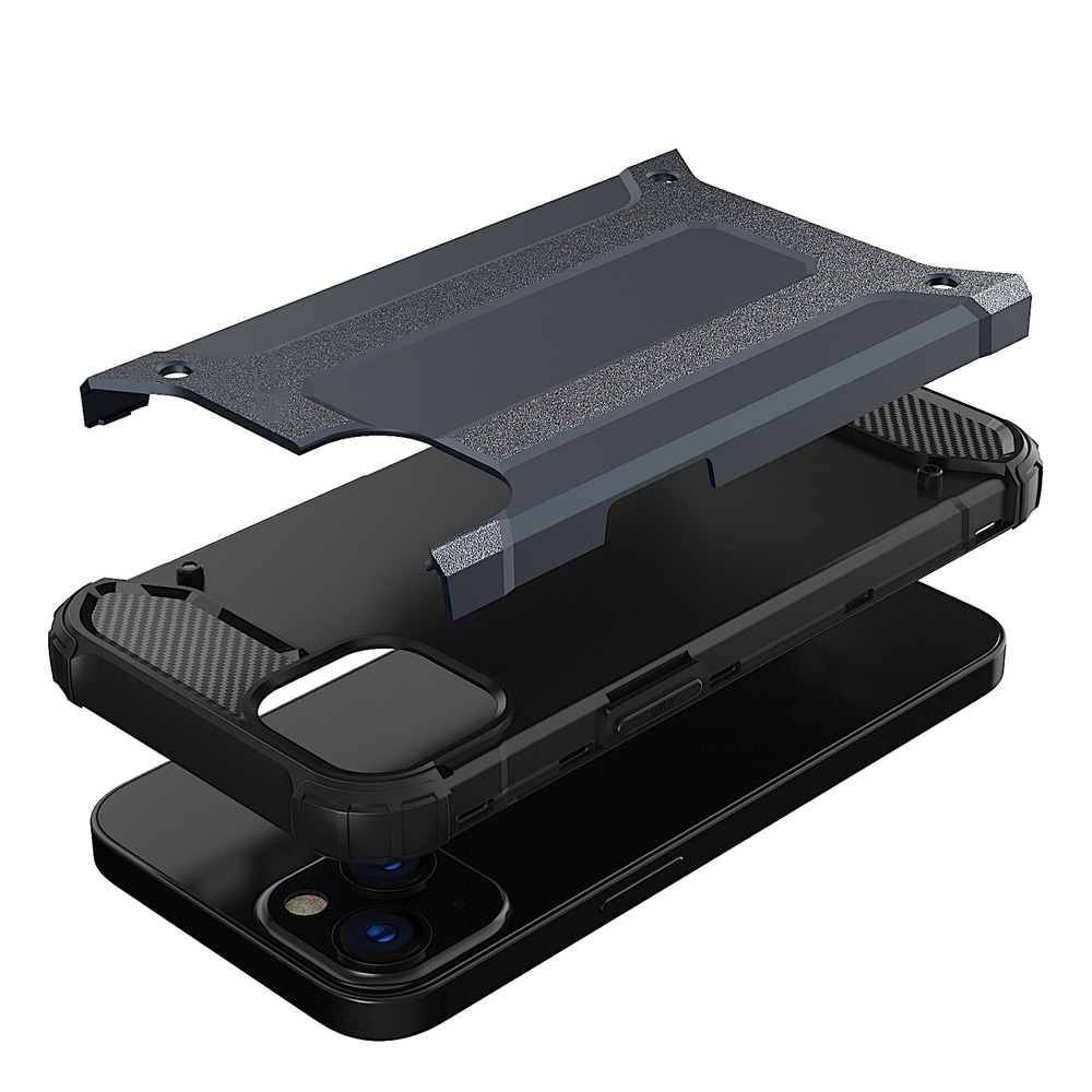 Hybrid Armor-etui for iPhone 14 Plus pansret hybriddeksel blå