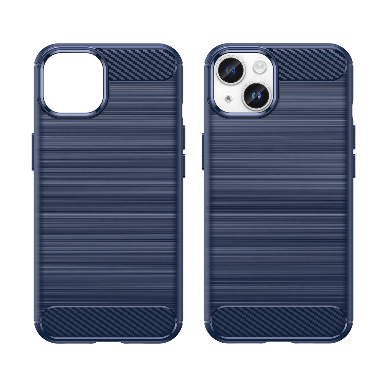 Carbon Case iPhone 14 etui med fleksibelt gel bakdeksel blå