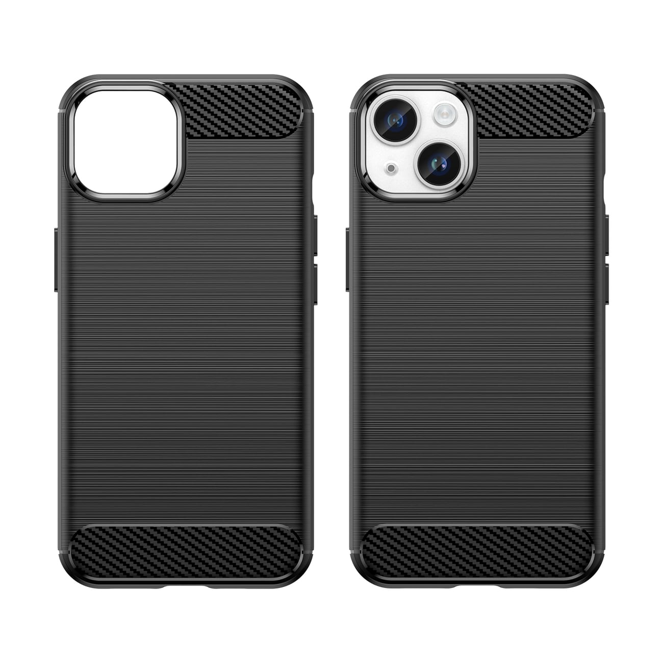 Carbon Case for iPhone 14 Plus fleksibelt gel bakdeksel svart