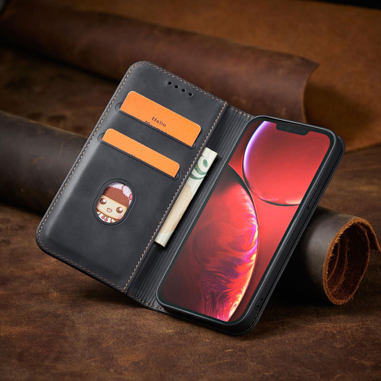 $ 0000062n Fancy Case-etui for $ 0000010n 14 Plus flip cover lommebokstativ svart
