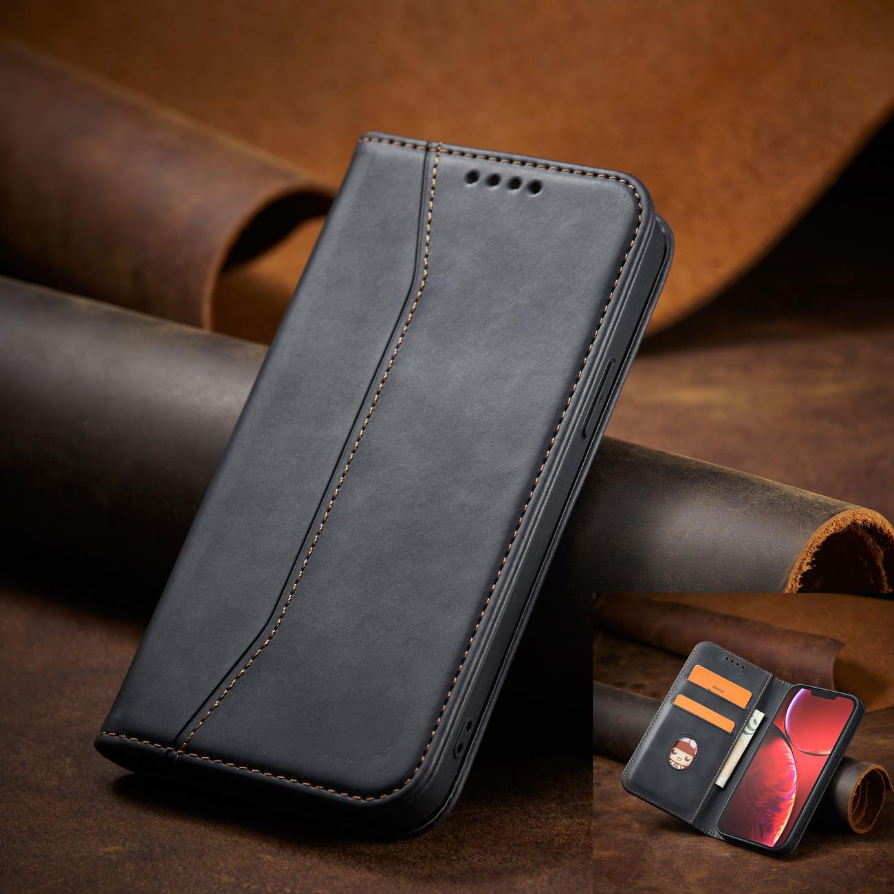 $ 0000062n Fancy Case-etui for $ 0000010n 14 Plus flip cover lommebokstativ svart