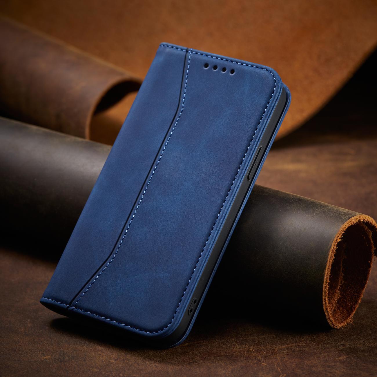 $ 0000062n Fancy Case-etui for $ 0000010n 14 Plus flip cover lommebokstativ blå