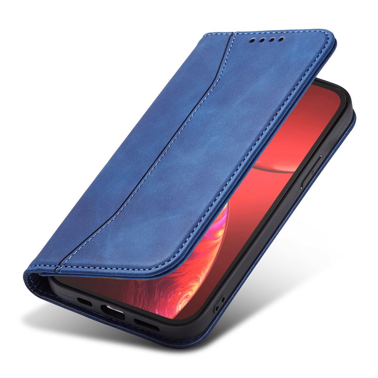 $ 0000062n Fancy Case-etui for $ 0000010n 14 Plus flip cover lommebokstativ blå