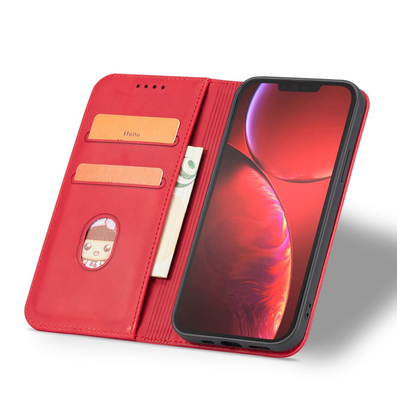 $ 0000062n Fancy Case-etui for $ 0000010n 14 Plus flip cover lommebokstativ rød