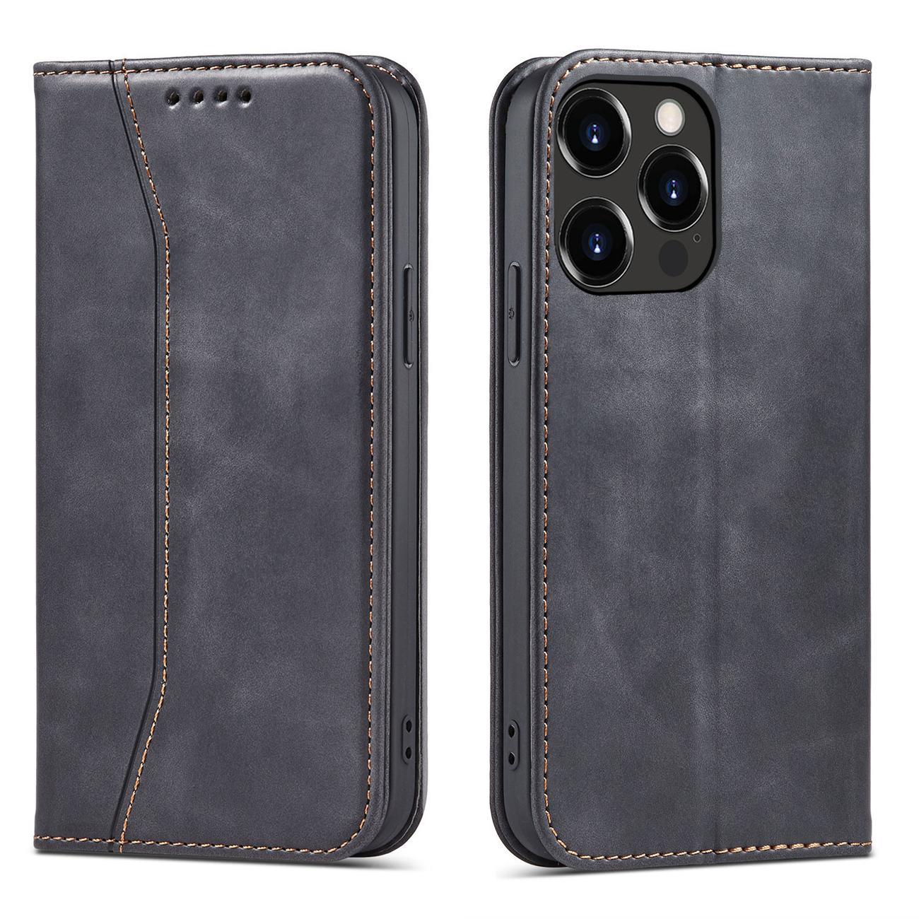 $ 0000062n Fancy Case-etui for $ 0000010n 14 Pro flip cover lommebokstativ svart