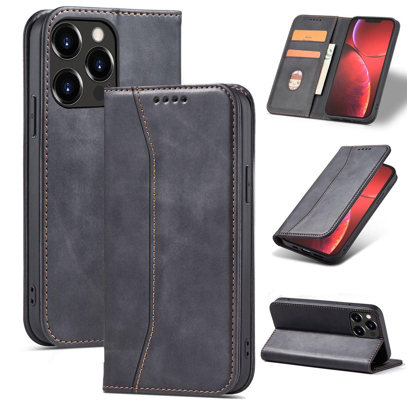 $ 0000062n Fancy Case-etui for $ 0000010n 14 Pro flip cover lommebokstativ svart