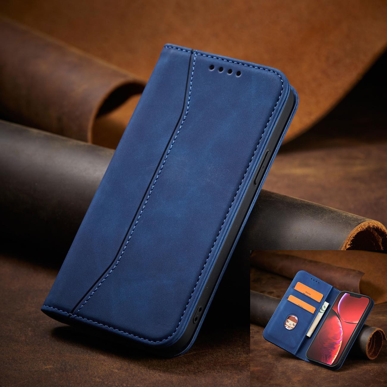 Magnet Fancy Case-etui for iPhone 14 Pro Max-deksel med flip lommebokstativ blå