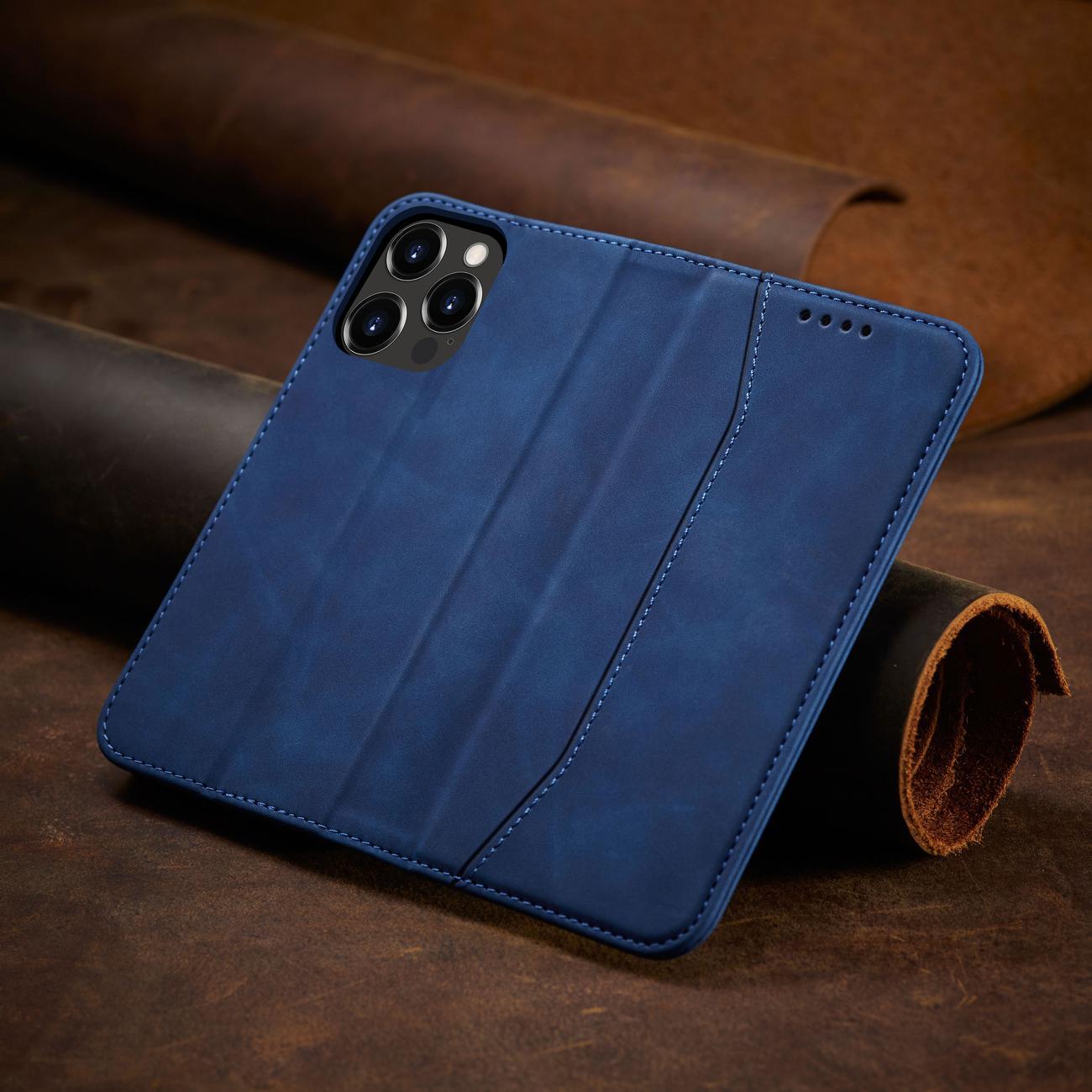 Magnet Fancy Case-etui for iPhone 14 Pro Max-deksel med flip lommebokstativ blå