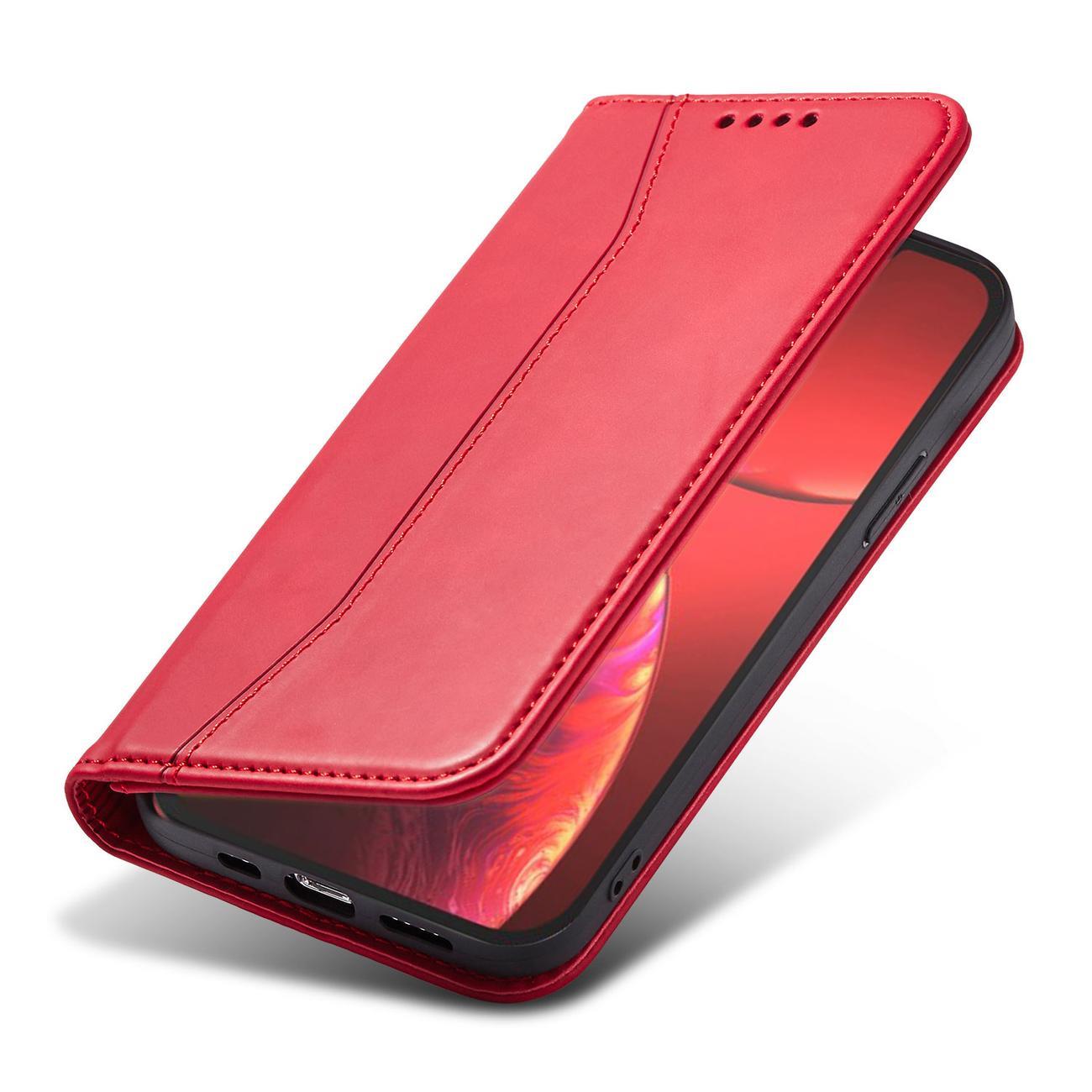 Magnet Fancy Case-etui for iPhone 14 Pro Max flip cover lommebokstativ rød
