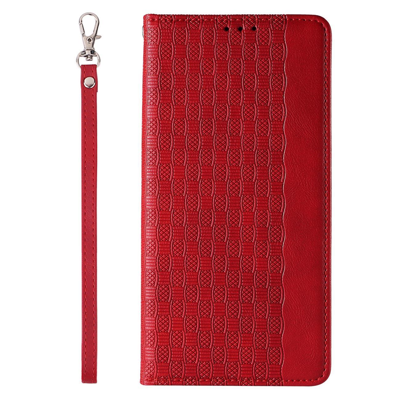 Magnet Stroppveske iPhone 14 Plus-etui med flip lommebok Mini Lanyard-stativ Rød