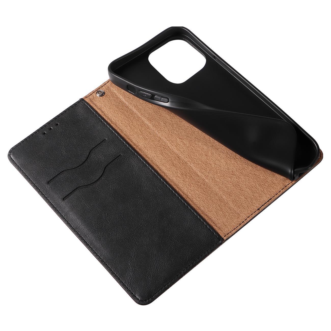 Magnet Strap Case Case for iPhone 14 Pro Max Flip Wallet Mini Lanyard Stand Svart