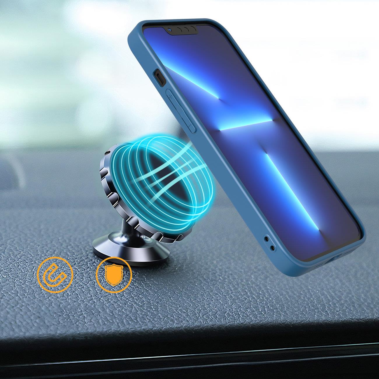 Nytt Kickstand-etui for iPhone 13 Pro med stativ blå