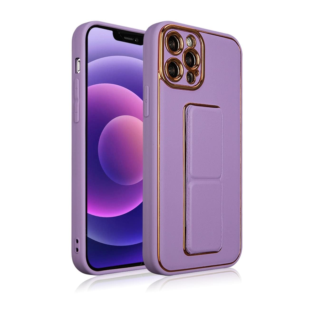 Nytt Kickstand-etui for iPhone 13 Pro med stativ lilla