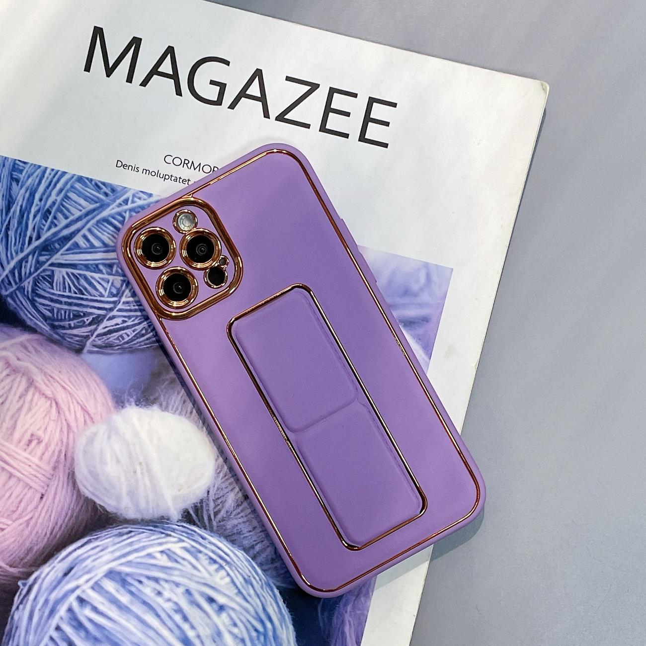 Nytt Kickstand-etui for iPhone 13 Pro med stativ lilla