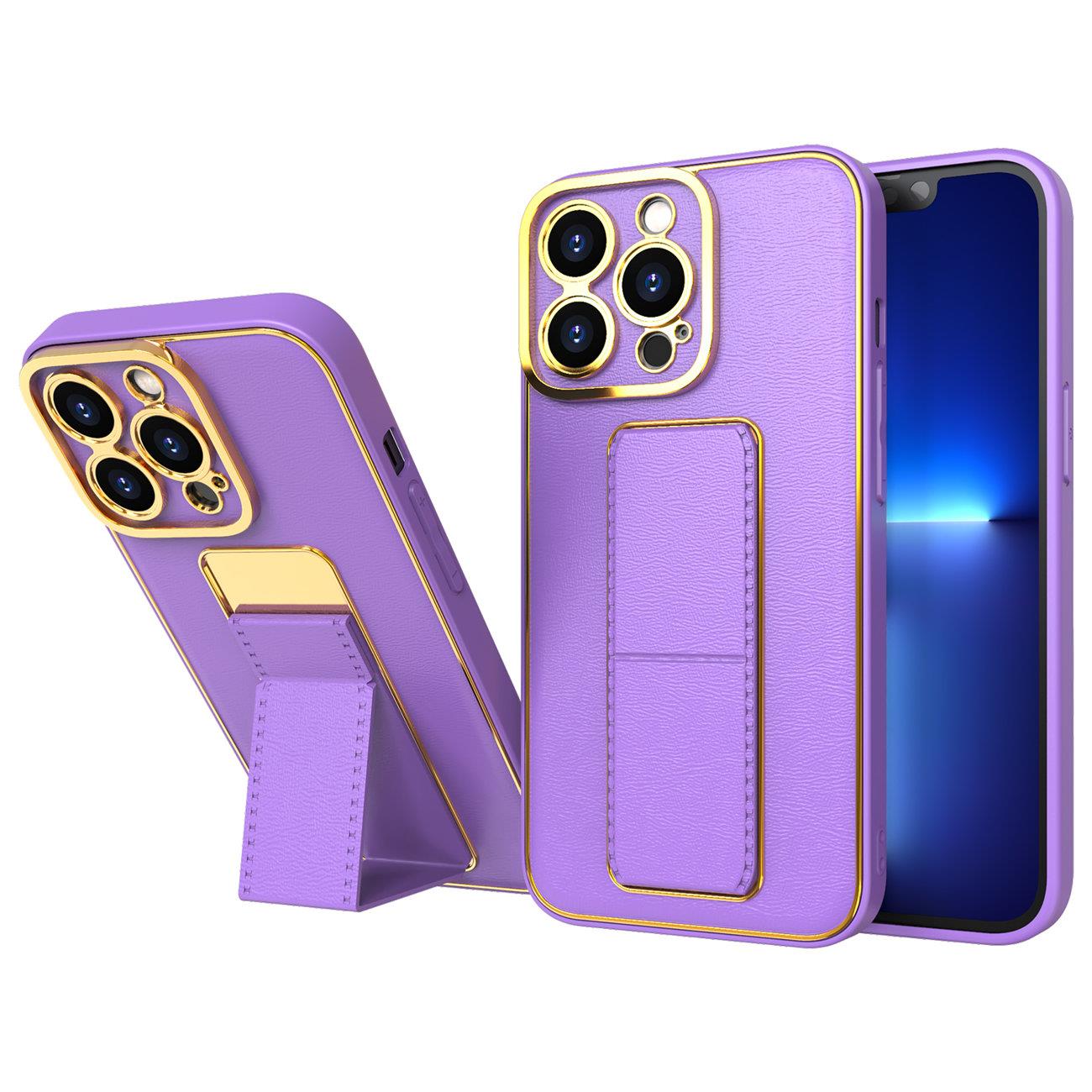 Nytt Kickstand-etui for iPhone 13 Pro Max med stativ lilla