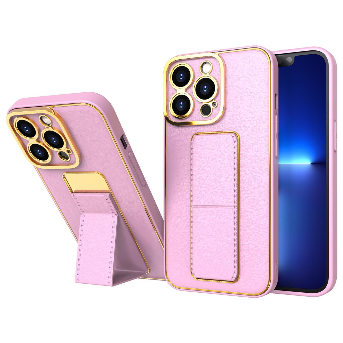 Nytt Kickstand-etui for iPhone 12 med stativ rosa