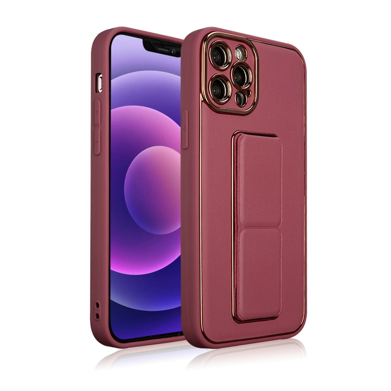 Nytt Kickstand-etui for iPhone 12 Pro med stativ rød
