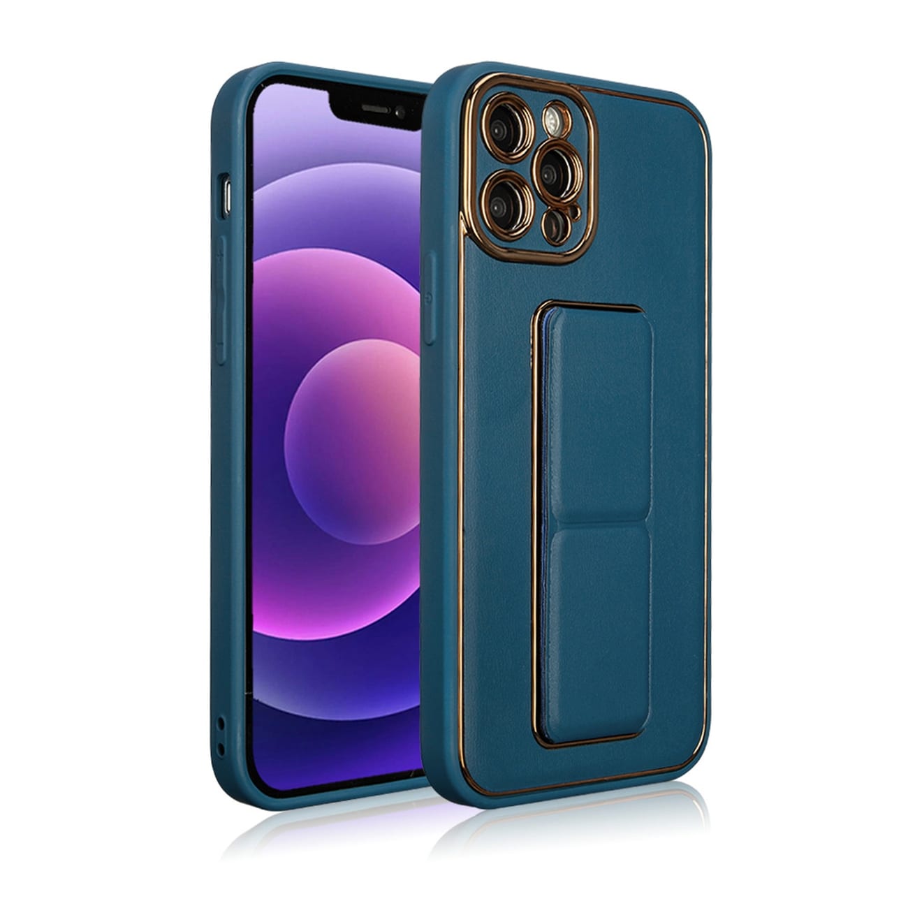 Nytt Kickstand-etui for iPhone 12 Pro med stativ blå