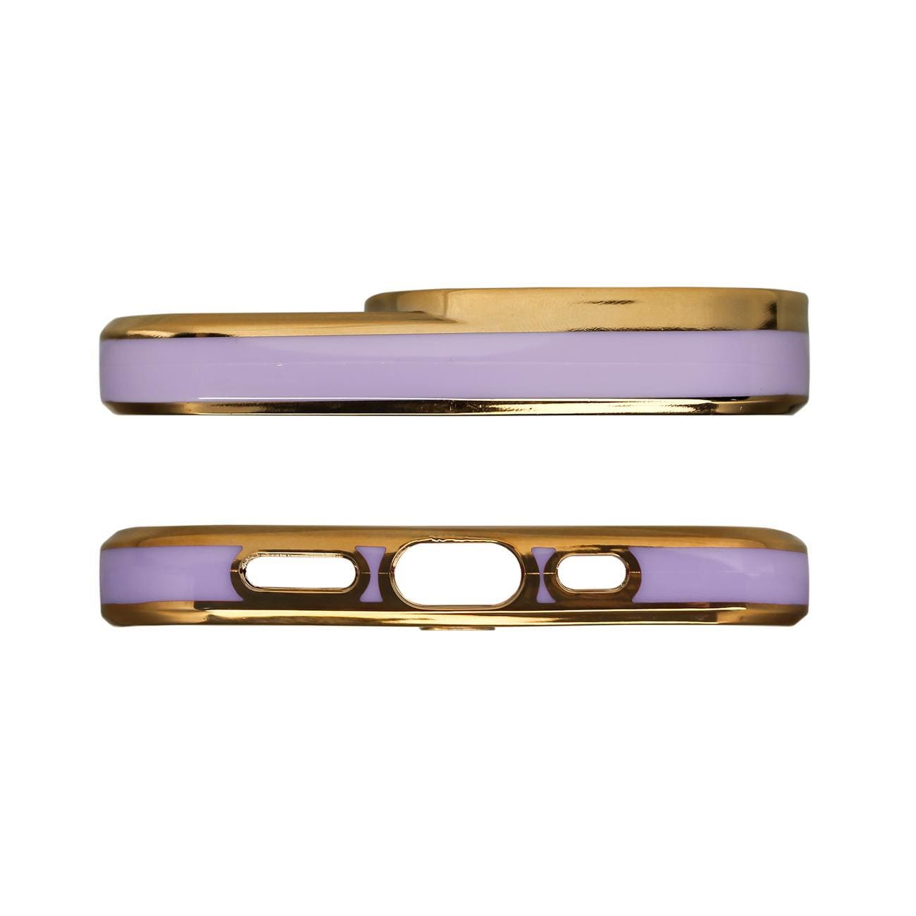 Moteveske for iPhone 12 Pro Gold Frame Gel Cover Purple