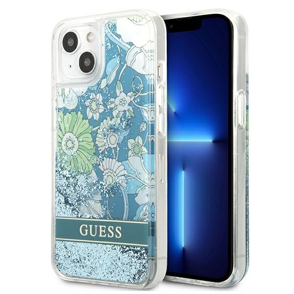 Guess GUHCP13SLFLSN iPhone 13 mini 5,4" grønn/grønn hardcase Flower Liquid Glitter