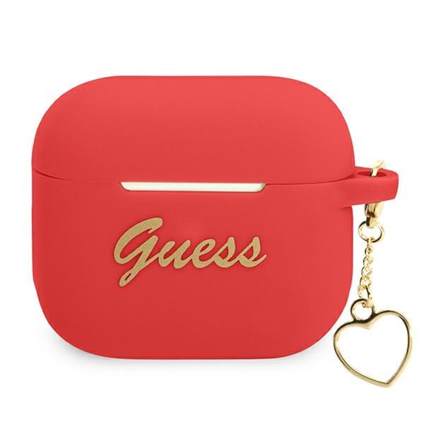 Guess GUA3LSCHSR AirPods 3-deksel rødt/rødt Silikon Charm Heart Collection