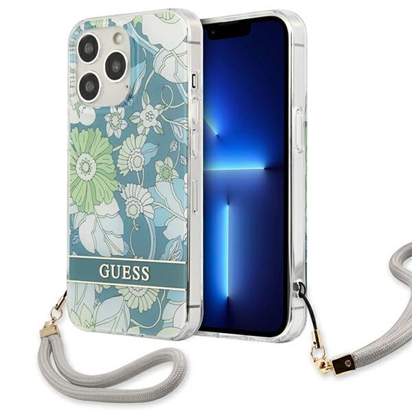 Guess GUHCP13LHFLSN iPhone 13 Pro / 13 6,1" grønn/grønn hardcase Flower Strap
