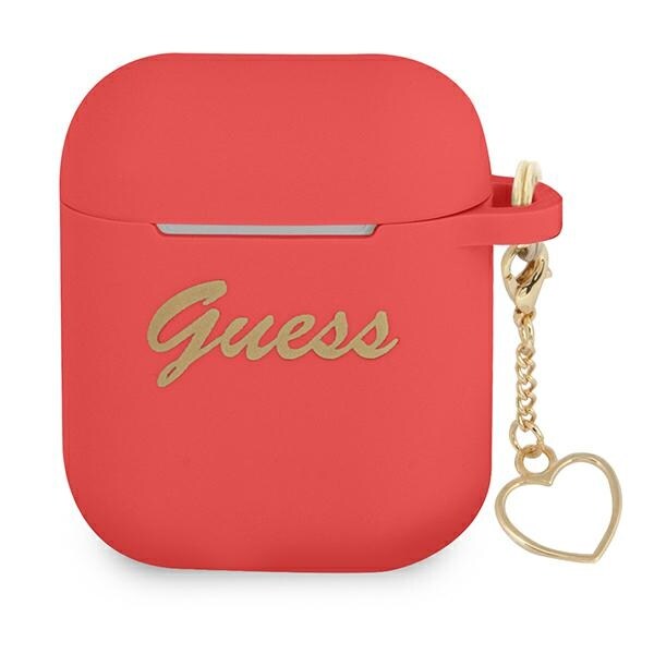 Guess GUA2LSCHSR AirPods-deksel rød/rød Silikon Charm Heart Collection