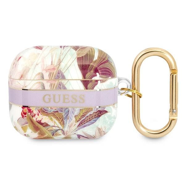 Guess GUA3HHFLU AirPods 3-deksel lilla/lilla Flower Strap Collection