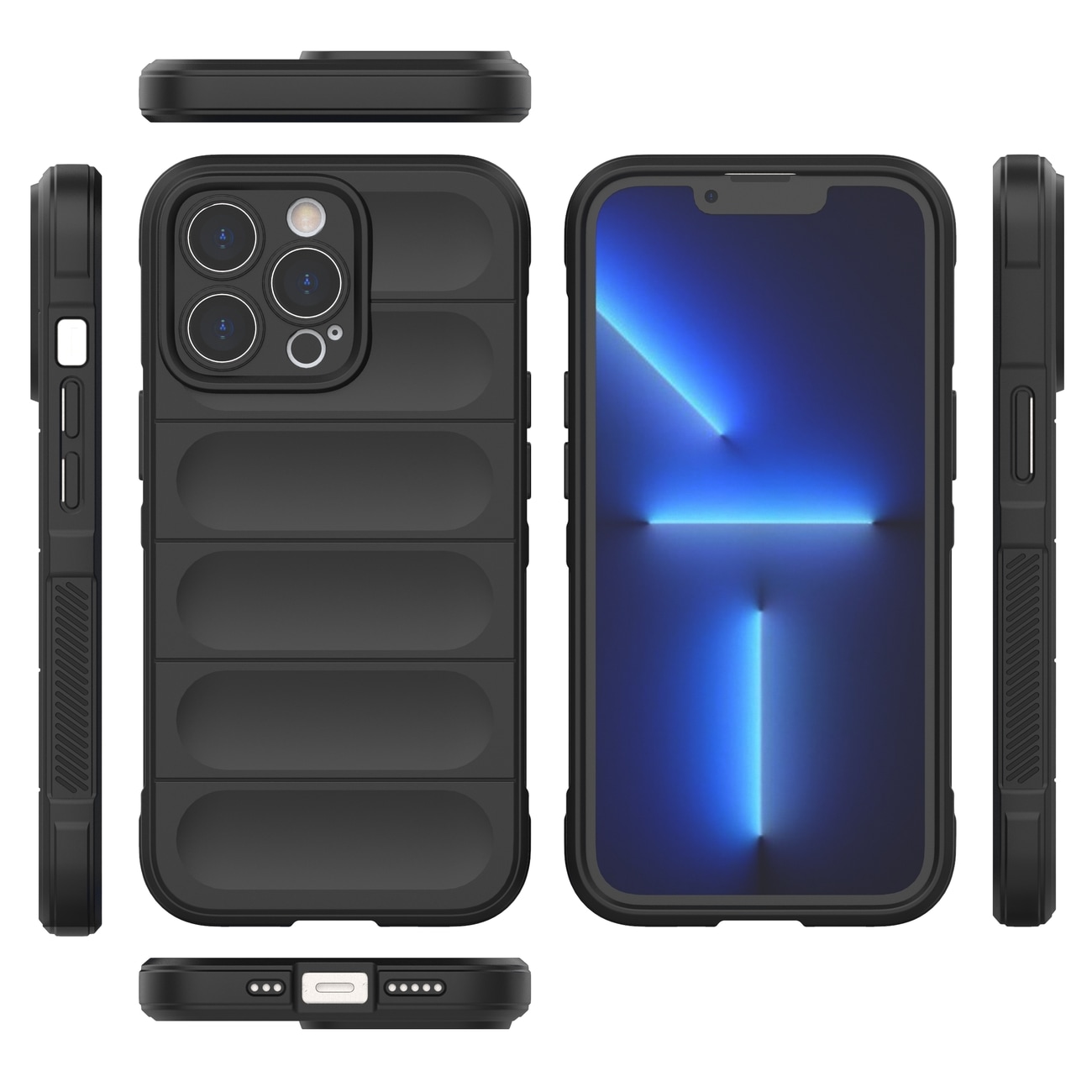 Magic Shield-etui for iPhone 13 Pro fleksibelt pansredeksel mørkeblått