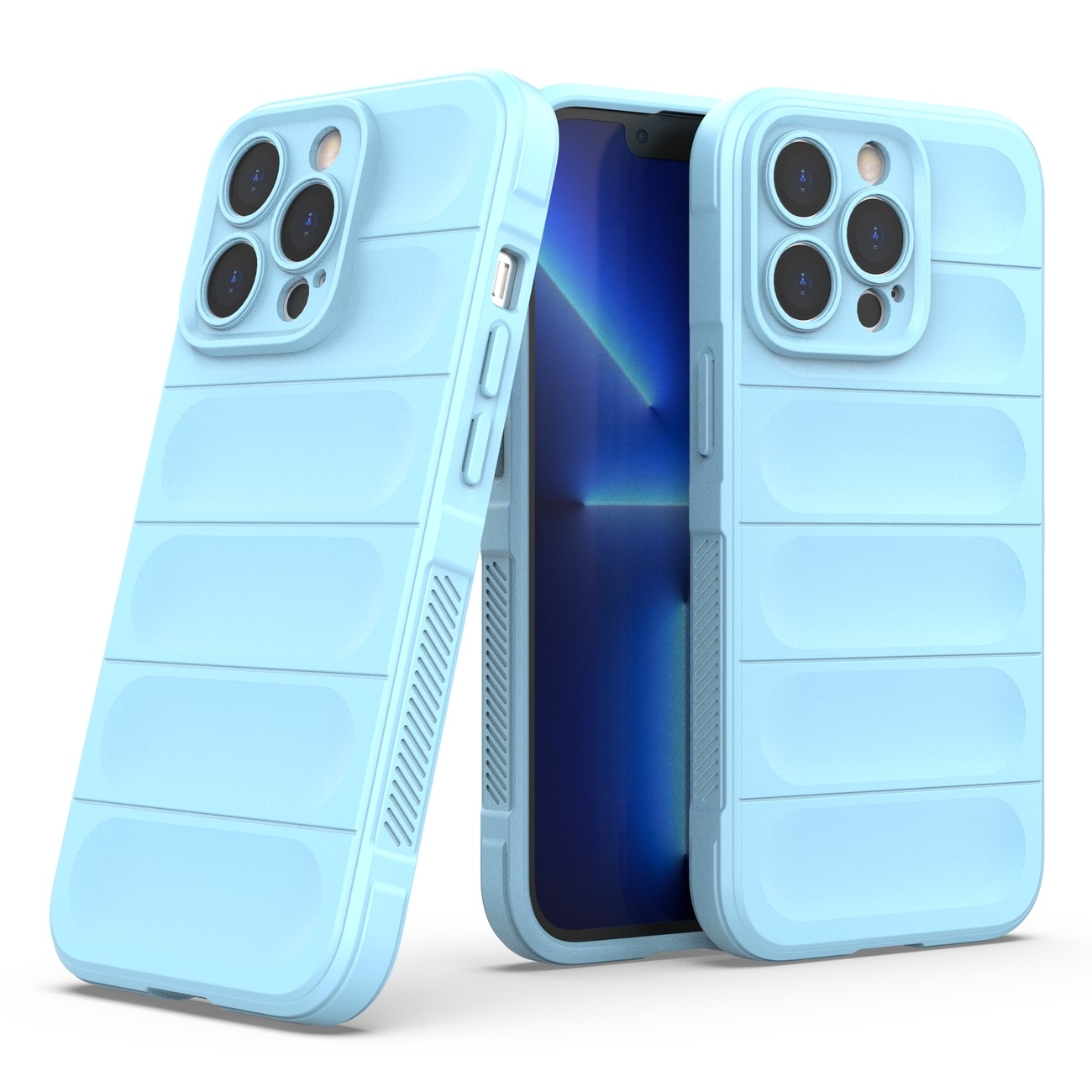 Magic Shield-etui for iPhone 13 Pro fleksibelt pansredeksel lyseblått
