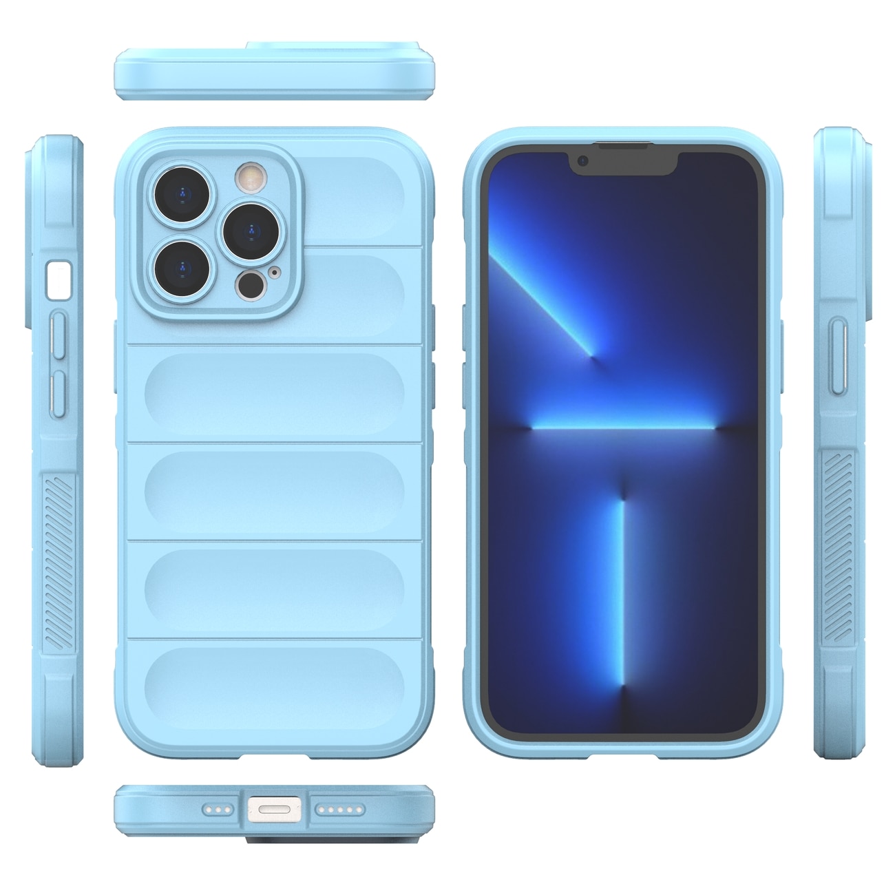 Magic Shield-etui for iPhone 13 Pro fleksibelt pansredeksel lyseblått