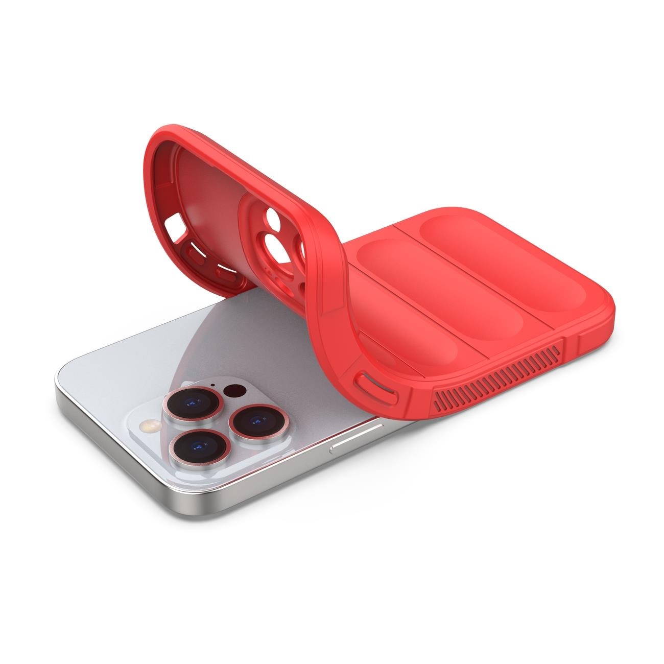Magic Shield-etui for iPhone 13 Pro Max fleksibelt pansredeksel rødt
